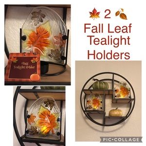 2 Fall tealight holders-NWT
